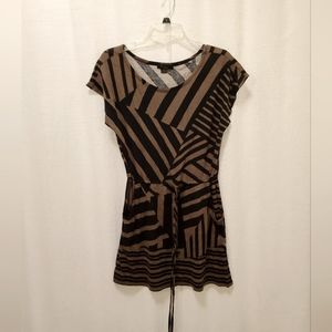 Forever 21 Brown Black Geometric Print Dress